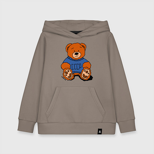 Детская толстовка-худи Плюшевый мишка из СССР / Утренний латте – фото 1