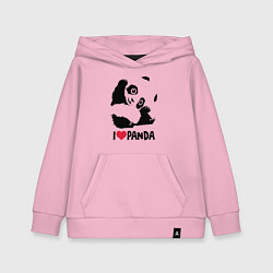 Толстовка детская хлопковая I love panda, цвет: светло-розовый