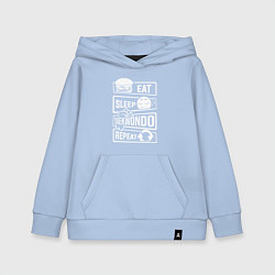 Толстовка детская хлопковая Еда сон тхэквондо, цвет: мягкое небо