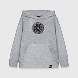 Толстовка детская хлопковая Компас из рун вегвизир, цвет: меланж