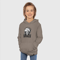Толстовка детская хлопковая Исследование космоса, цвет: утренний латте — фото 2