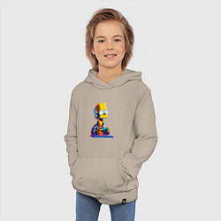Толстовка детская хлопковая Bart is an avid gamer, цвет: миндальный — фото 2