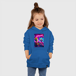 Толстовка детская хлопковая Gamer Bart - cyberpunk, цвет: синий — фото 2