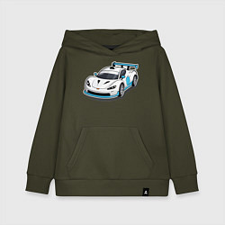 Толстовка детская хлопковая Спортивная машинка, цвет: хаки
