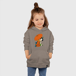 Толстовка детская хлопковая Японка с зонтом, цвет: утренний латте — фото 2