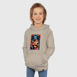 Толстовка детская хлопковая Майк Тайсон на ринге, цвет: миндальный — фото 2