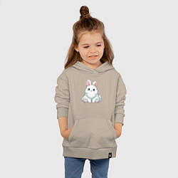 Толстовка детская хлопковая Пушистый аниме кролик, цвет: миндальный — фото 2