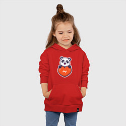 Толстовка детская хлопковая Сердечная панда, цвет: красный — фото 2