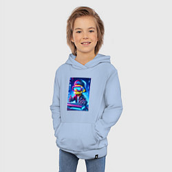 Толстовка детская хлопковая Барт Симпсон - киберспорт, цвет: мягкое небо — фото 2