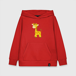 Толстовка детская хлопковая Милый пятнистый жираф, цвет: красный