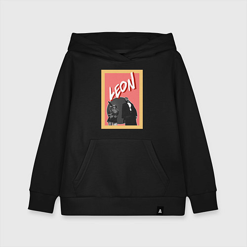 Детская толстовка-худи Арт по фильму Леон / Черный – фото 1
