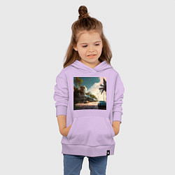 Толстовка детская хлопковая Солнечный Майами, цвет: лаванда — фото 2