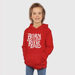 Толстовка детская хлопковая Born to ride - рожденный ездить, цвет: красный — фото 2