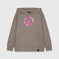Толстовка детская хлопковая Pink peace, цвет: утренний латте
