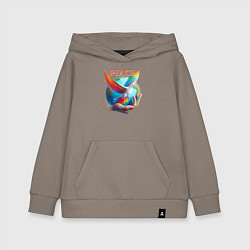 Толстовка детская хлопковая Голубь мира peace, цвет: утренний латте