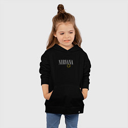 Толстовка детская хлопковая Nirvana logo smile, цвет: черный — фото 2