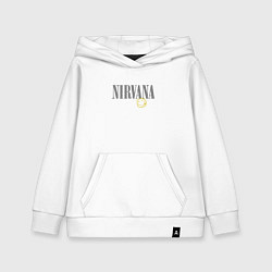 Толстовка детская хлопковая Nirvana logo smile, цвет: белый