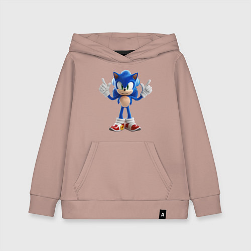 Детская толстовка-худи Ёж соник бум / Пыльно-розовый – фото 1