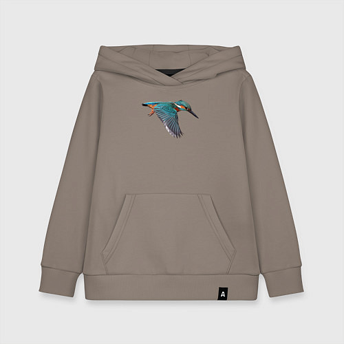 Детская толстовка-худи Зимородок летит / Утренний латте – фото 1