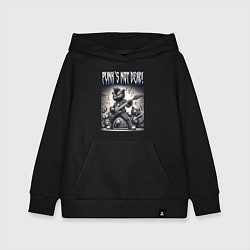 Толстовка детская хлопковая Black kitten - punks not dead, цвет: черный