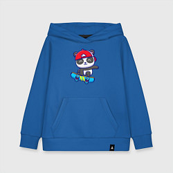 Толстовка детская хлопковая Panda skater, цвет: синий