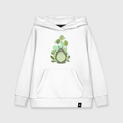 Толстовка детская хлопковая Green Totoro, цвет: белый