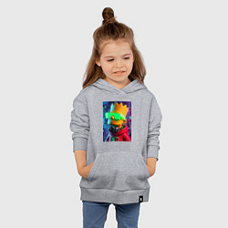 Толстовка детская хлопковая Чувак Барт Симпсон - нейросеть, цвет: меланж — фото 2