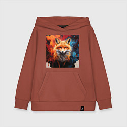 Толстовка детская хлопковая Лисенок из акварели, цвет: кирпичный