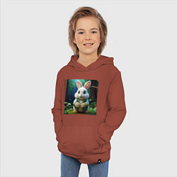 Толстовка детская хлопковая Зайчик в одежде, цвет: кирпичный — фото 2