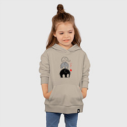 Толстовка детская хлопковая Милые слоники, цвет: миндальный — фото 2