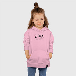 Толстовка детская хлопковая Lidia never alone - motto, цвет: светло-розовый — фото 2