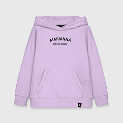 Толстовка детская хлопковая Marianna never alone - motto, цвет: лаванда