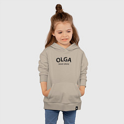 Толстовка детская хлопковая Olga never alone - motto, цвет: миндальный — фото 2