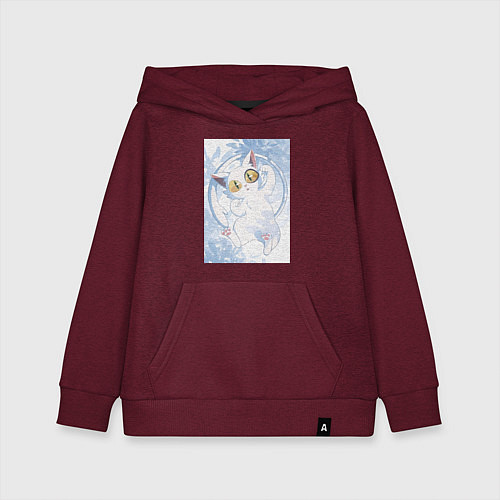 Детская толстовка-худи Судзумэ закрывающая двери Дайджин кот / Меланж-бордовый – фото 1