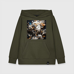 Толстовка детская хлопковая Женски силуэт из акрила, цвет: хаки