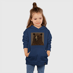 Толстовка детская хлопковая Медведь странный, цвет: тёмно-синий — фото 2