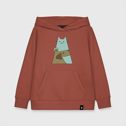 Детская толстовка-худи Собачка птичка кошечка / Кирпичный – фото 1