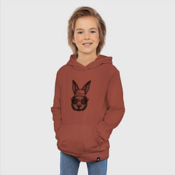 Толстовка детская хлопковая Зайка-хипстер, цвет: кирпичный — фото 2