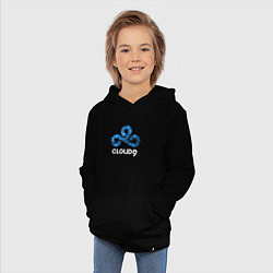 Толстовка детская хлопковая Cloud9 - blue cloud logo, цвет: черный — фото 2