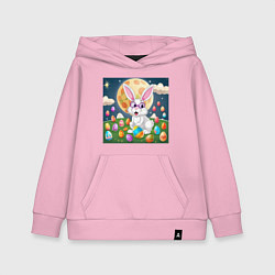 Толстовка детская хлопковая Зайчик ботаник, цвет: светло-розовый