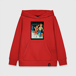 Толстовка детская хлопковая Убегайте от любых проблем мем, цвет: красный