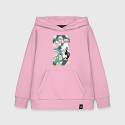 Детская толстовка-худи Котики и зверята милые стикер-мемы