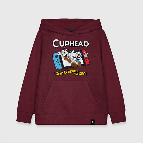 Детская толстовка-худи Switch cuphead / Меланж-бордовый – фото 1