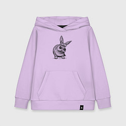 Толстовка детская хлопковая Зайчик в шапке и очках, цвет: лаванда