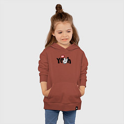 Толстовка детская хлопковая Oh yeah, цвет: кирпичный — фото 2