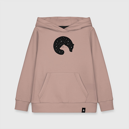 Детская толстовка-худи Большая медведица в космосе / Пыльно-розовый – фото 1