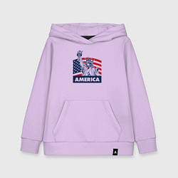 Толстовка детская хлопковая Free America, цвет: лаванда