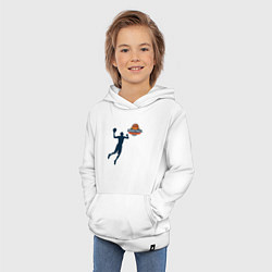 Толстовка детская хлопковая Игрок в баскетбол basketball, цвет: белый — фото 2