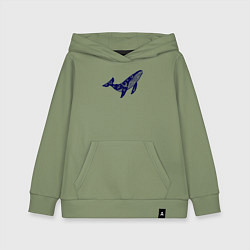 Толстовка детская хлопковая Space whale, цвет: авокадо