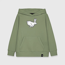 Толстовка детская хлопковая Бегущий кролик, цвет: авокадо